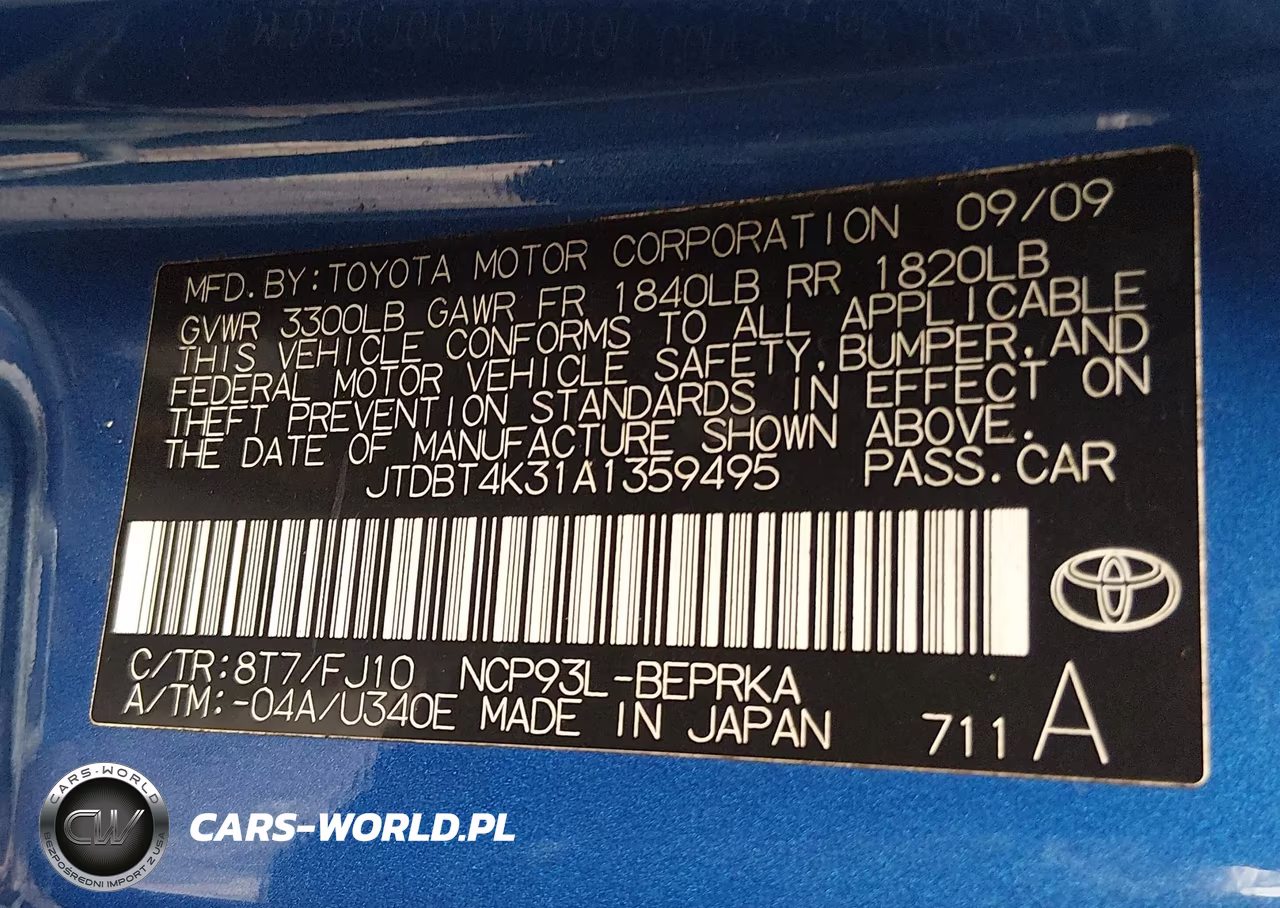 2010 Toyota Yaris VIN:JTDBT4K31A1359495 - 9