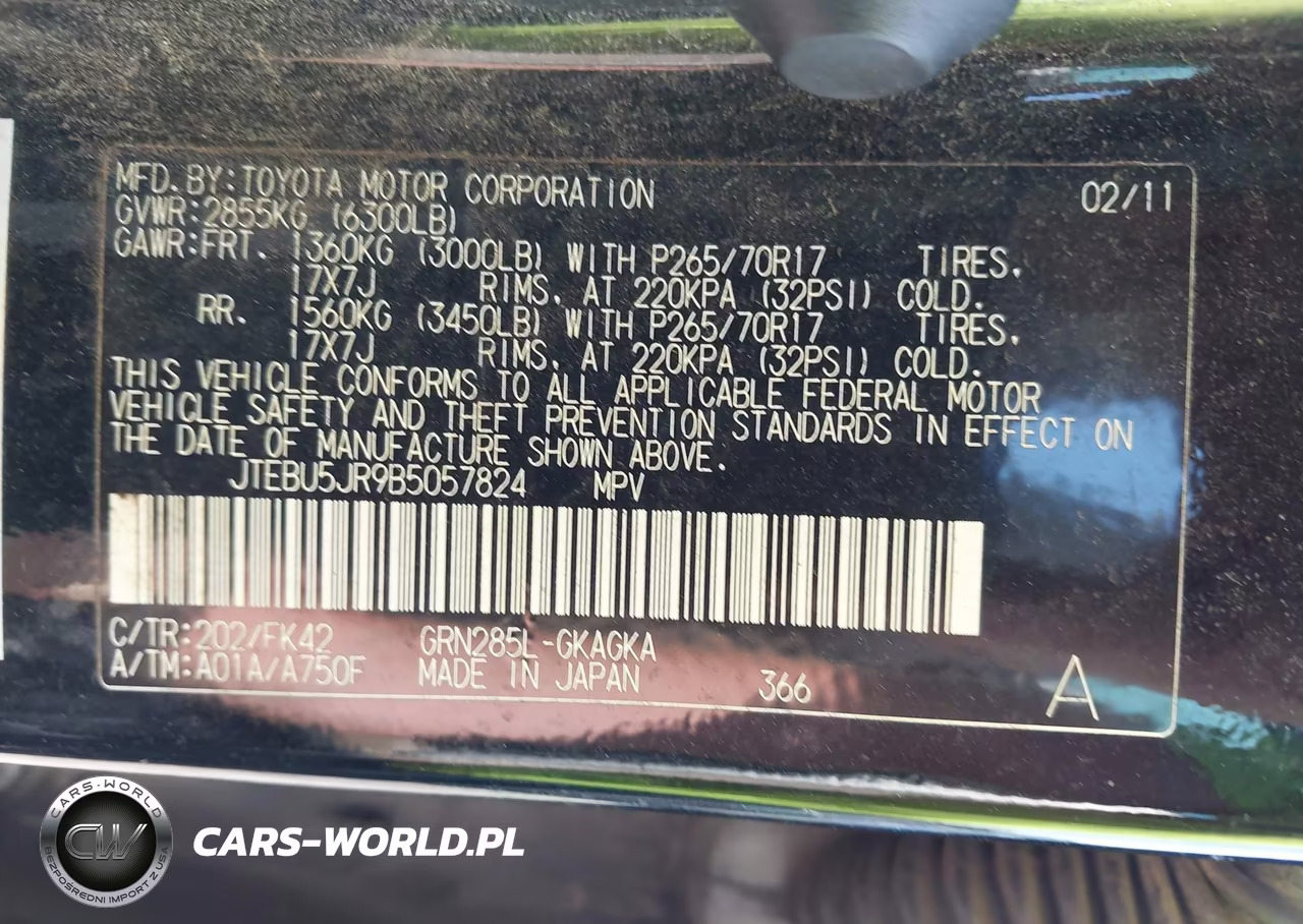 2011 Toyota 4Runner Sr5 V6 VIN:JTEBU5JR9B5057824 - 9