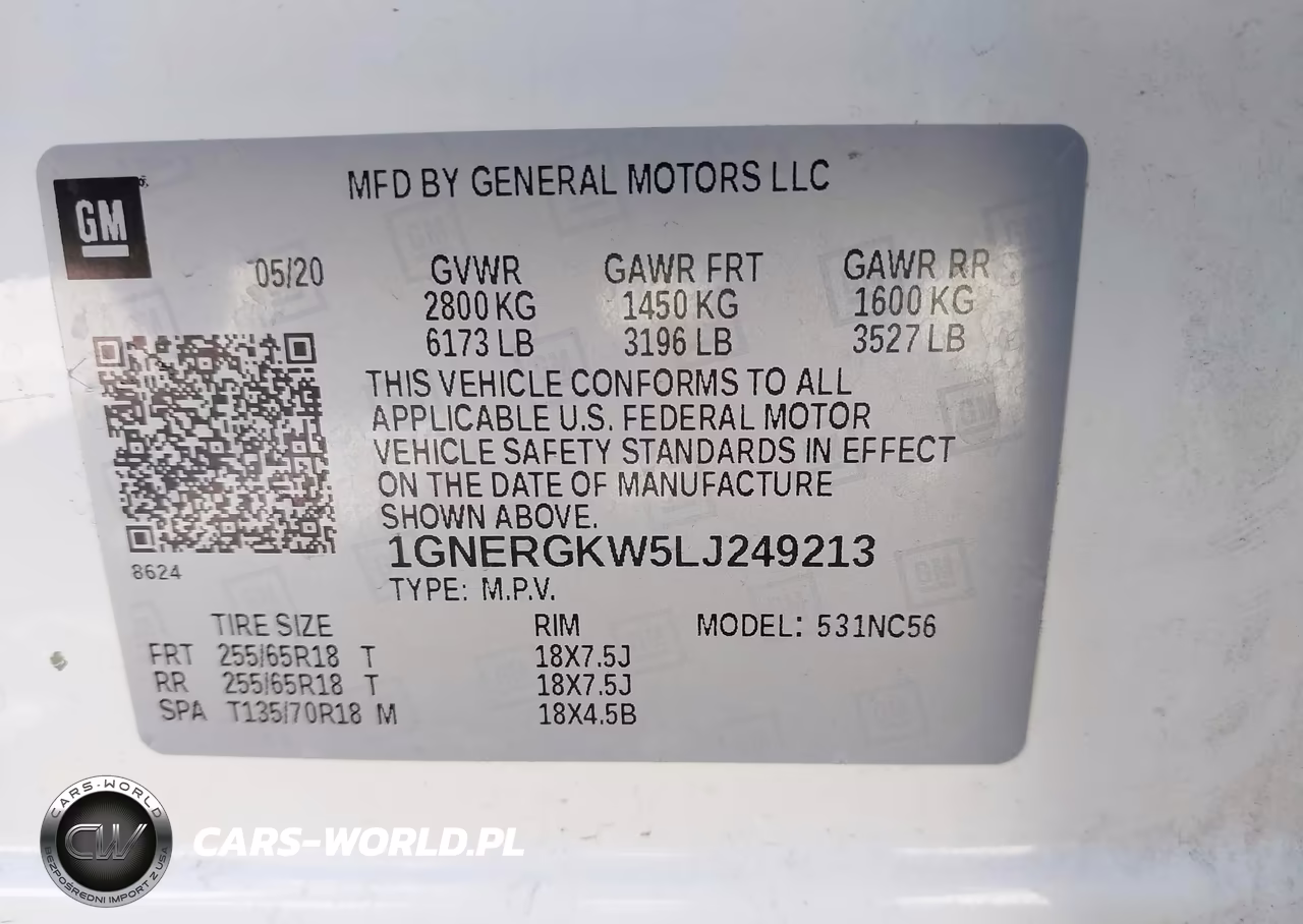 2020 Chevrolet Traverse Fwd Lt Cloth VIN:1GNERGKW5LJ249213 - 9