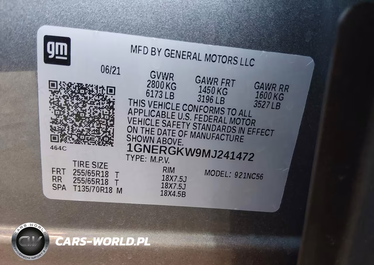 2021 Chevrolet Traverse Fwd Lt Cloth VIN:1GNERGKW9MJ241472 - 9