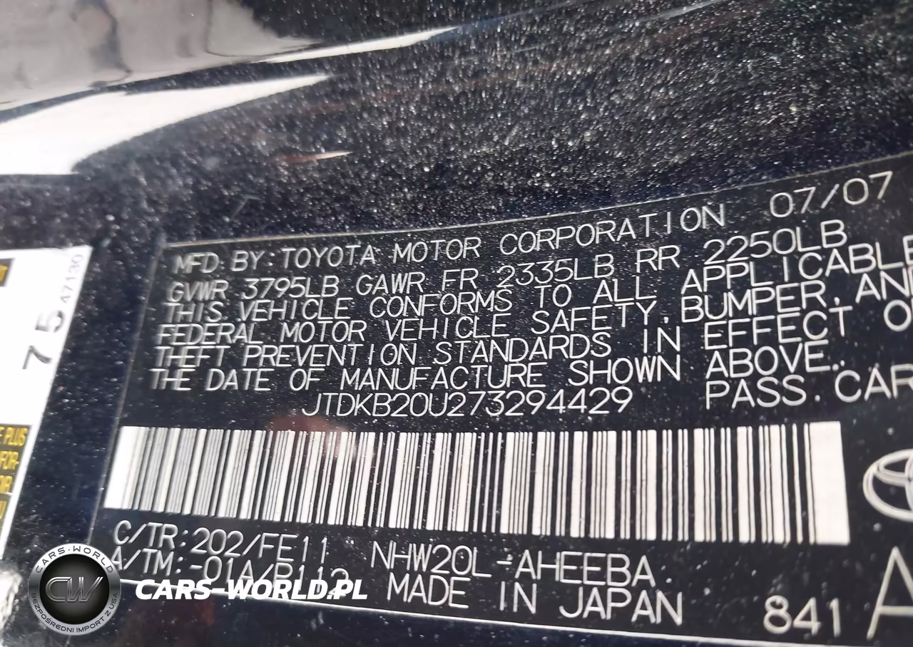 2007 Toyota Prius VIN:JTDKB20U273294429 - 9
