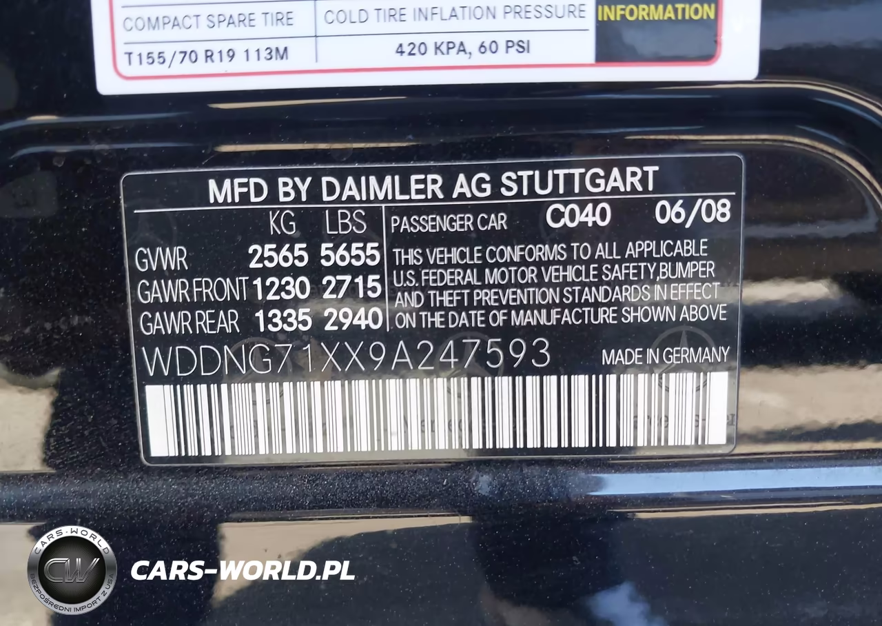 2009 Mercedes-Benz S 550 VIN:WDDNG71XX9A247593 - 9