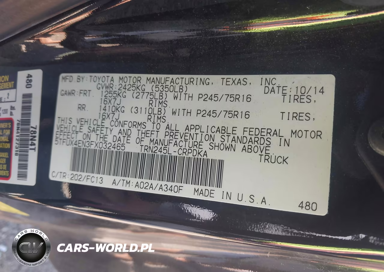 2015 Toyota Tacoma VIN:5TFUX4EN3FX032465 - 9