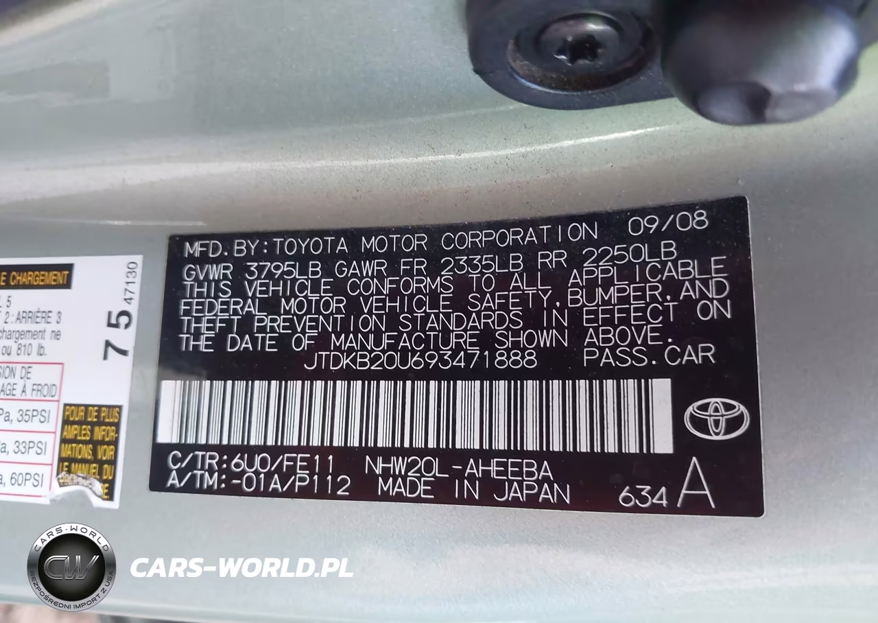 2009 Toyota Prius VIN:JTDKB20U693471888 - 9