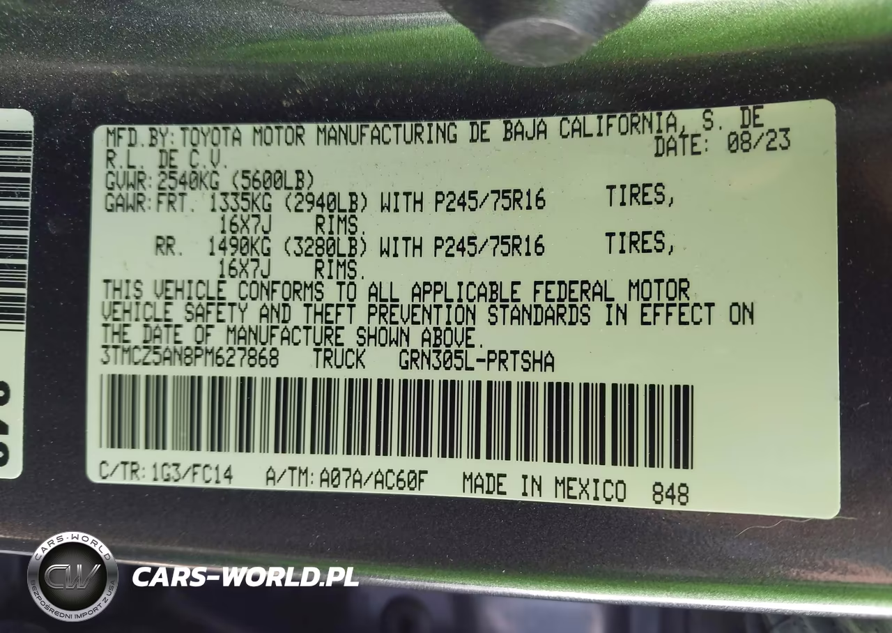 2023 Toyota Tacoma Sr5 V6 VIN:3TMCZ5AN8PM627868 - 9
