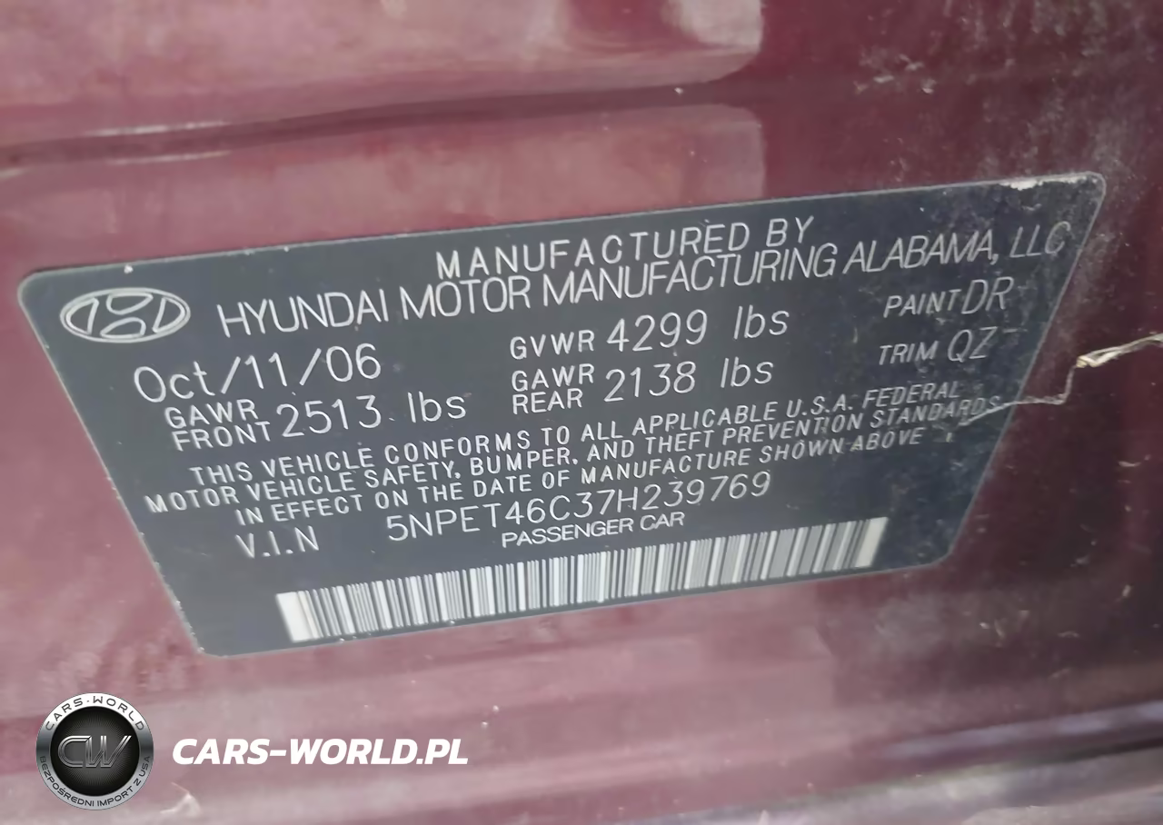 2007 Hyundai Sonata Gls VIN:5NPET46C37H239769 - 9