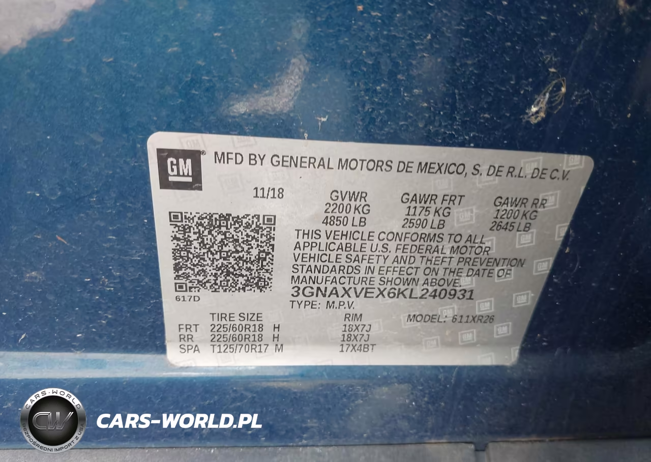 2019 Chevrolet Equinox Lt VIN:3GNAXVEX6KL240931 - 9