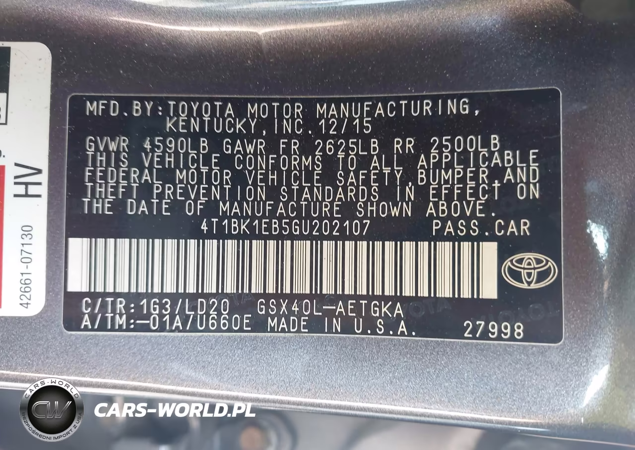2016 Toyota Avalon Xle VIN:4T1BK1EB5GU202107 - 9