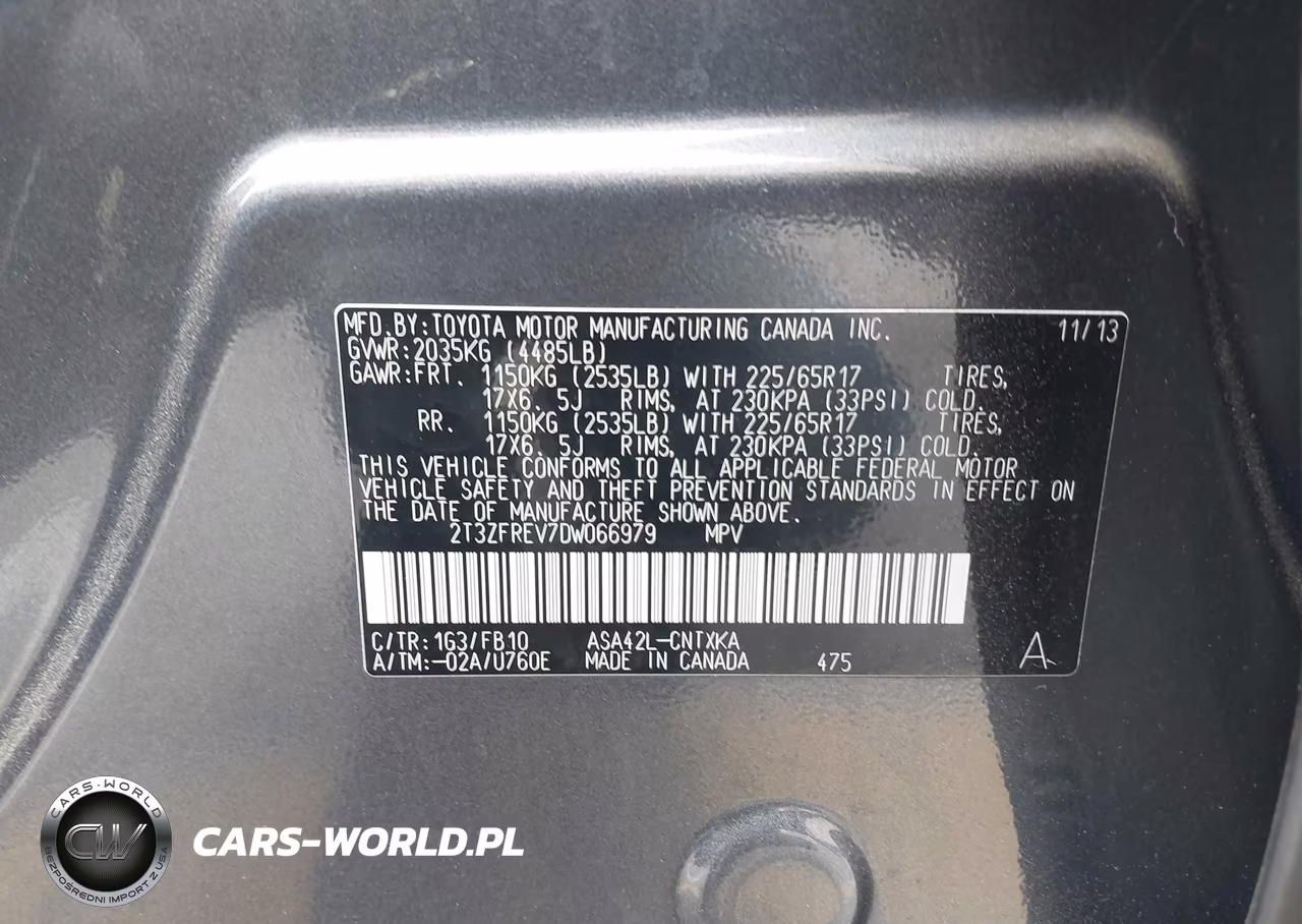 2013 Toyota Rav4 Le VIN:2T3ZFREV7DW066979 - 9