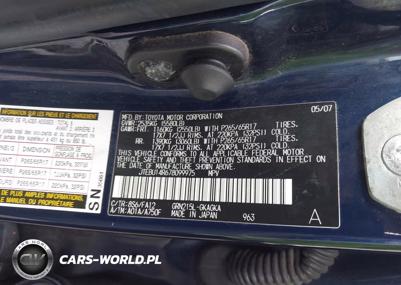 2007 Toyota 4Runner Sr5 V6 VIN:JTEBU14R678099975 - 9