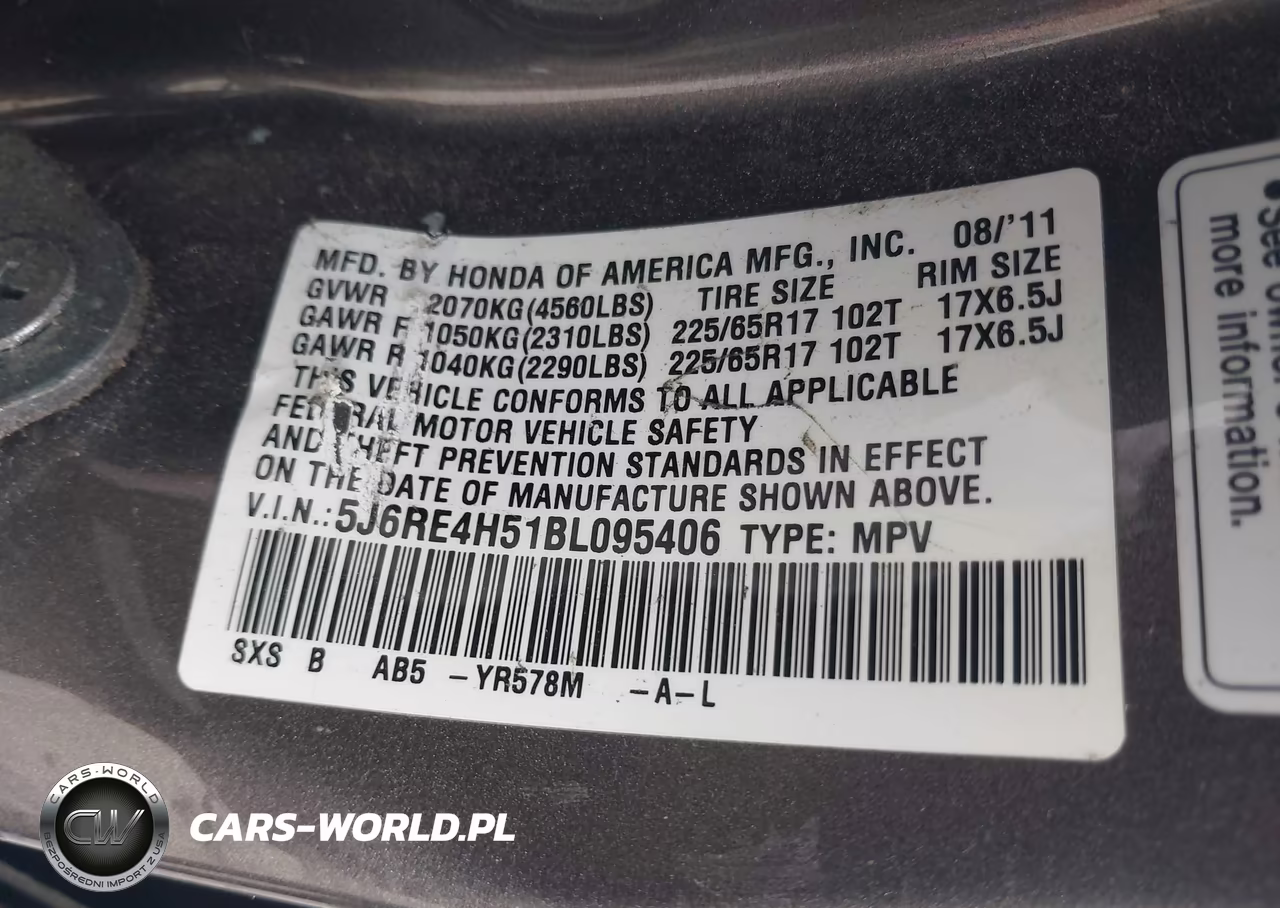 2011 Honda Cr-V Ex VIN:5J6RE4H51BL095406 - 9