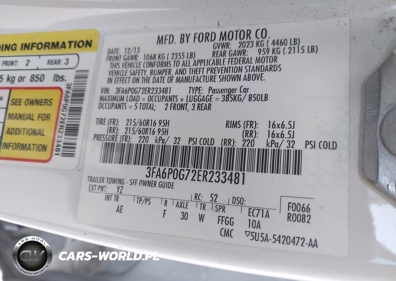 2014 Ford Fusion S VIN:3FA6P0G72ER233481 - 9