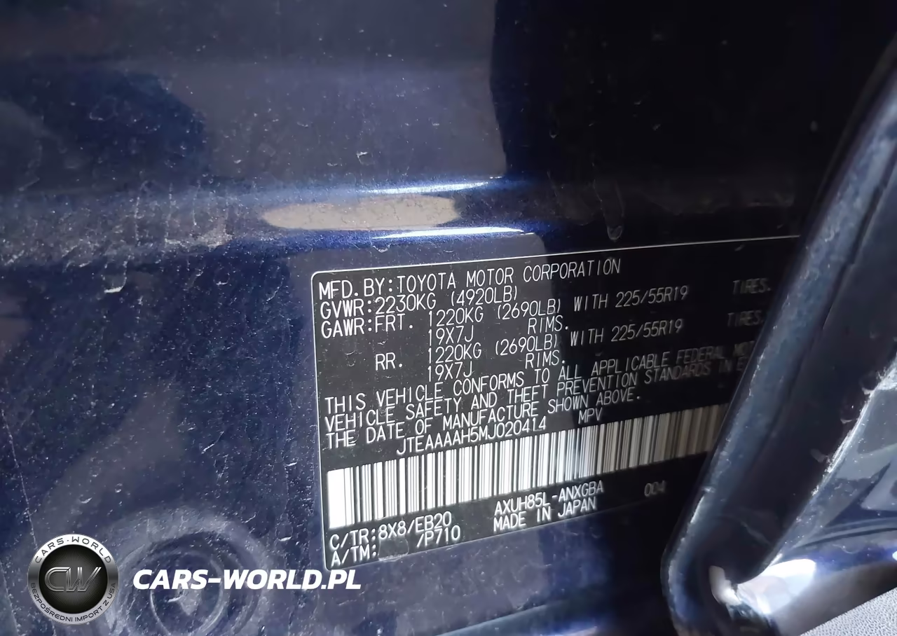 2021 Toyota Venza Xle VIN:JTEAAAAH5MJ020414 - 9