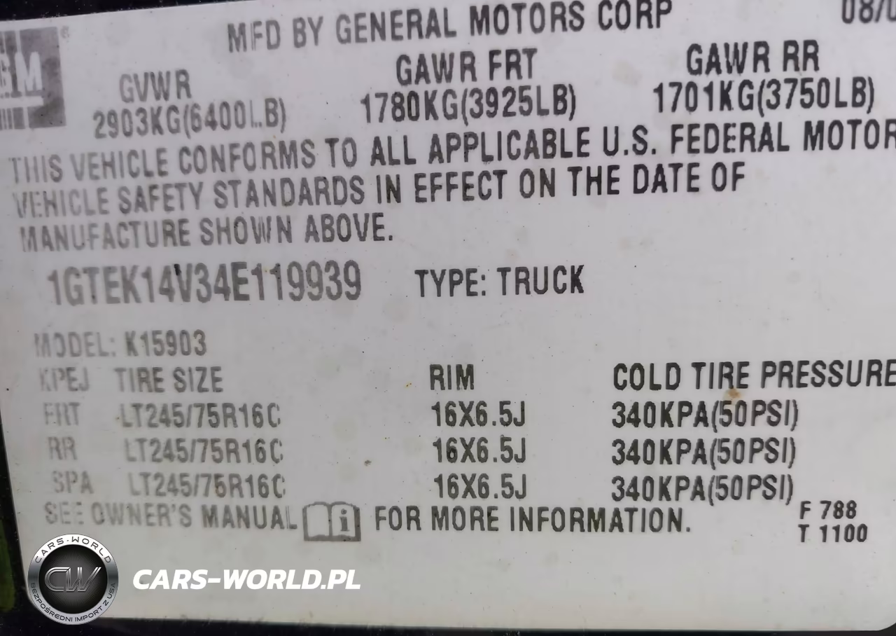 2004 GMC Sierra 1500 VIN:1GTEK14V34E119939 - 9