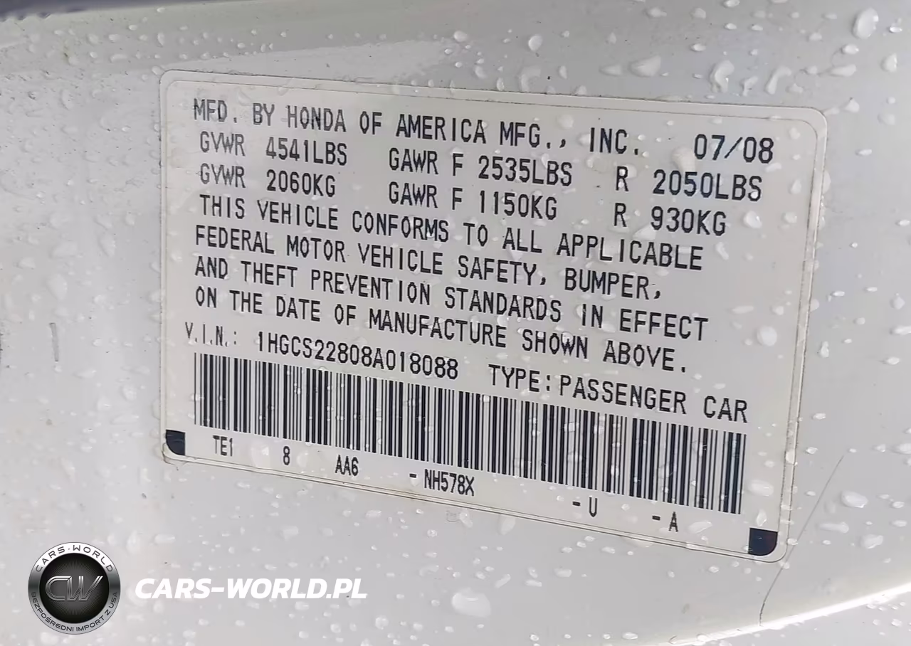 2008 Honda Accord 3.5 Ex-L VIN:1HGCS22808A018088 - 9