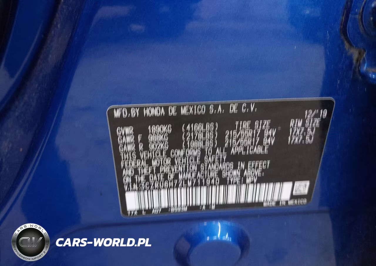 2020 Honda Hr-V Awd Ex-L VIN:3CZRU6H72LM711940 - 9