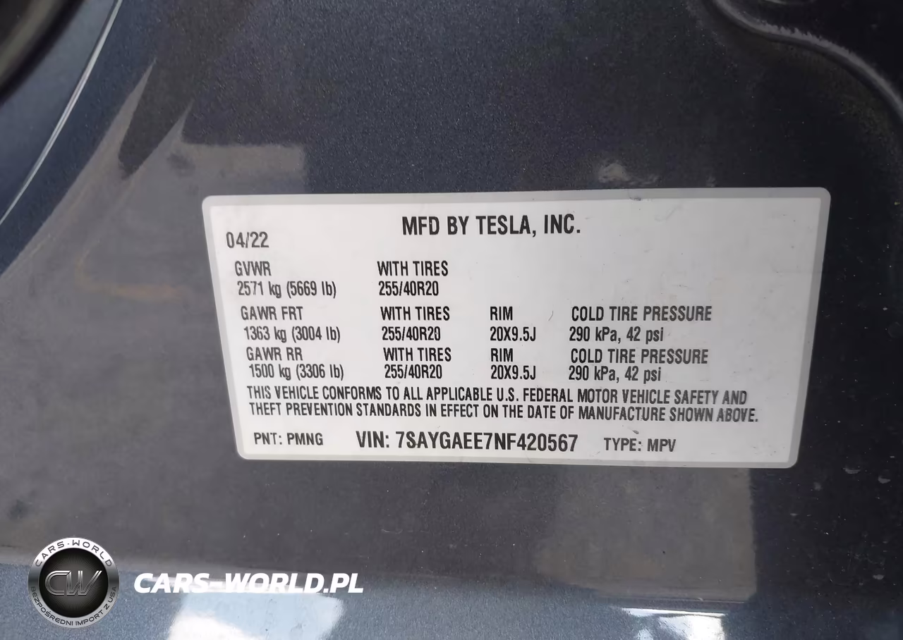 2022 Tesla Model Y Long Range Dual Motor All-Wheel Drive VIN:7SAYGAEE7NF420567 - 9