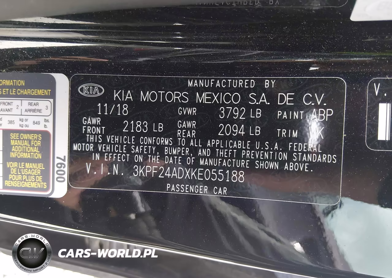 2019 Kia Forte Fe VIN:3KPF24ADXKE055188 - 9