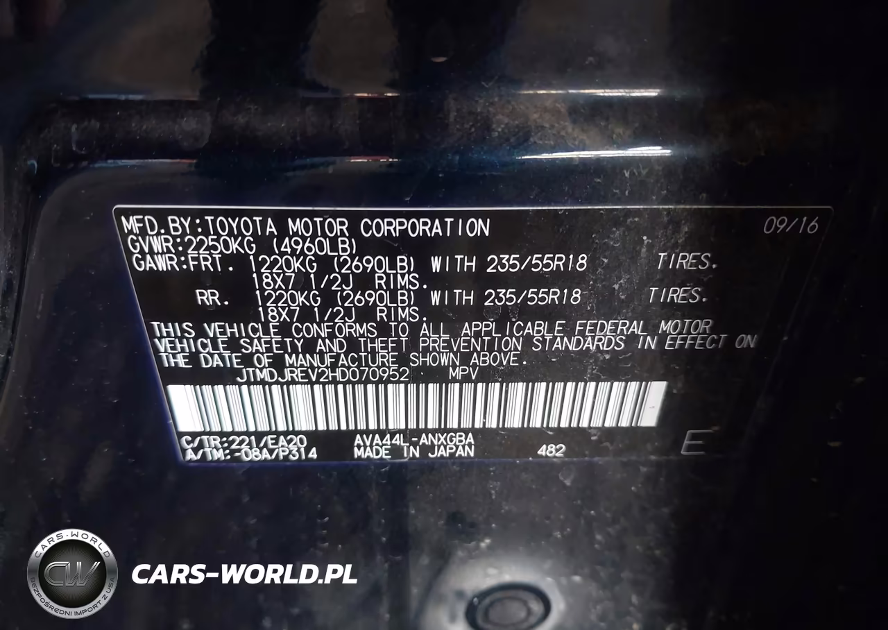 2017 Toyota Rav4 Hybrid Limited VIN:JTMDJREV2HD070952 - 9