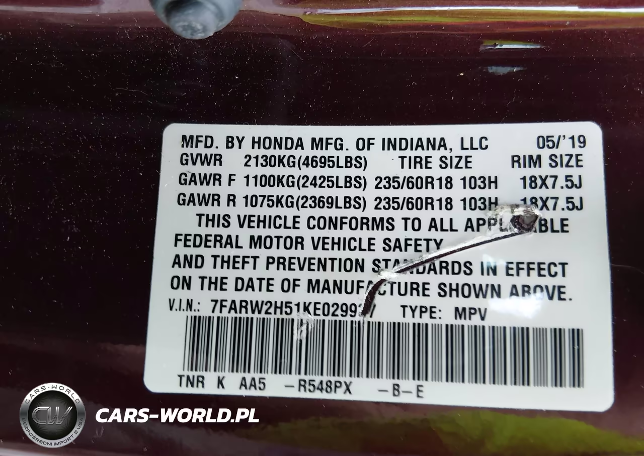 2019 Honda Cr-V Ex VIN:7FARW2H51KE029937 - 9