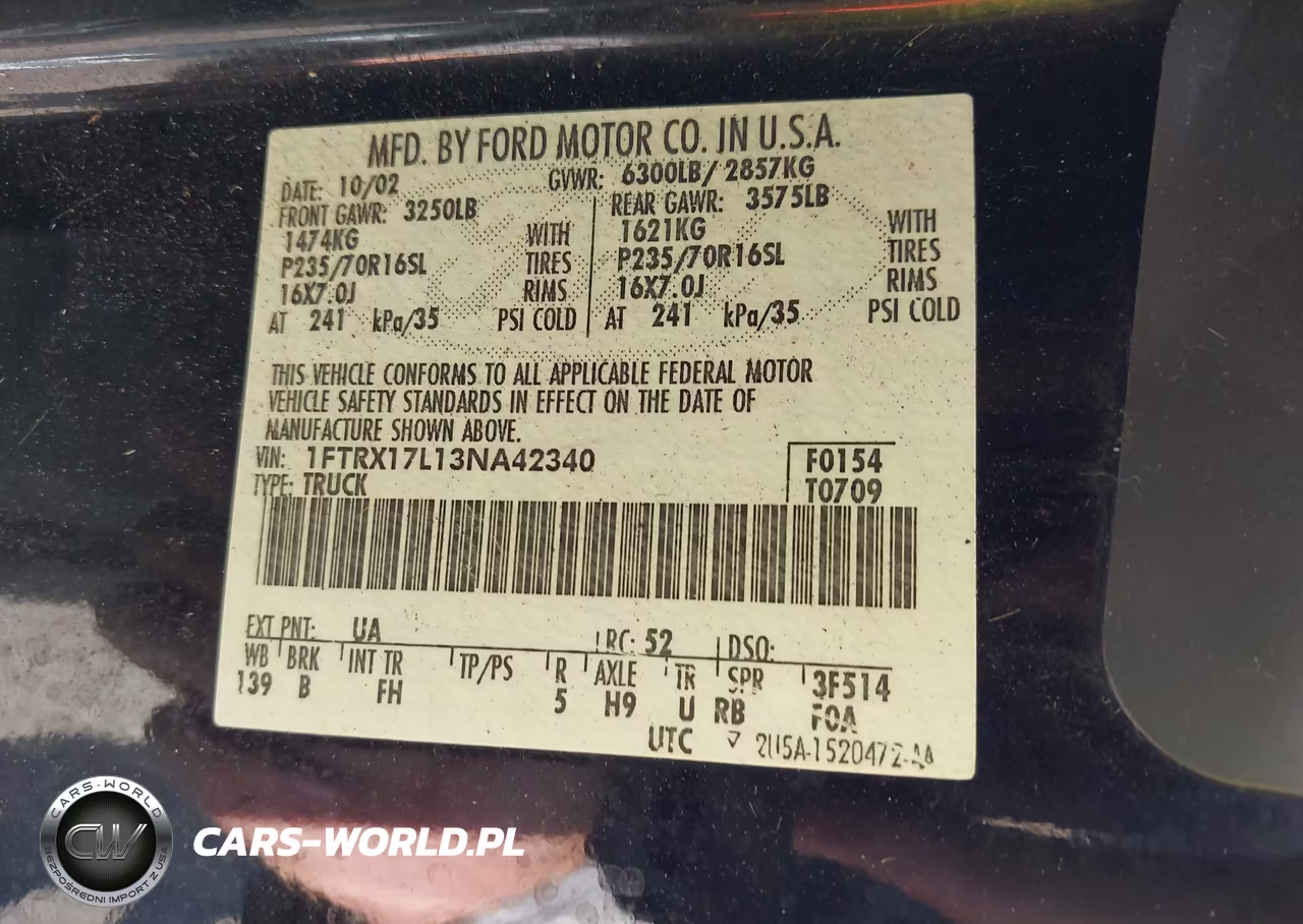 2003 Ford F-150 Lariat-Xl-Xlt VIN:1FTRX17L13NA42340 - 9