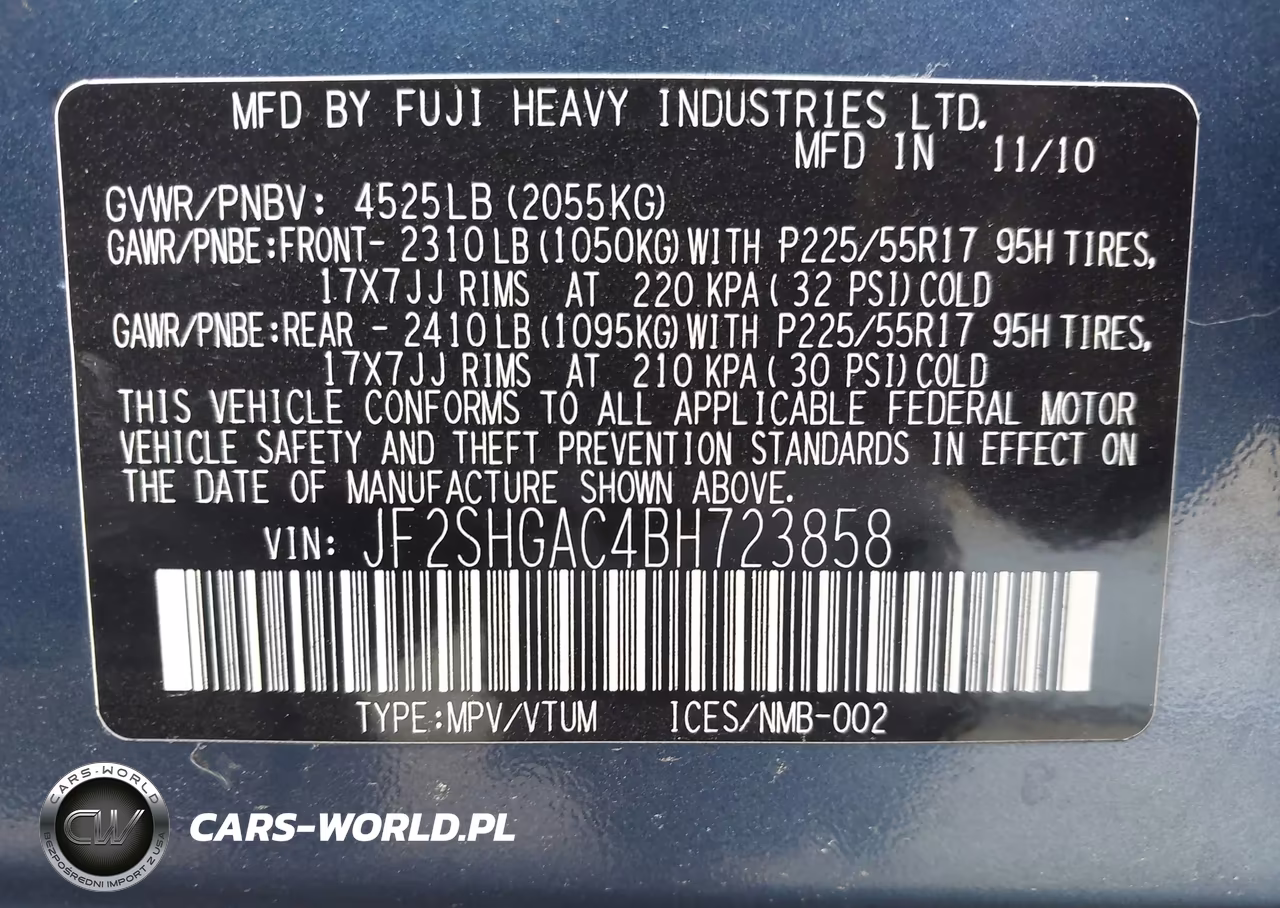 2011 Subaru Forester 2.5Xt Premium VIN:JF2SHGAC4BH723858 - 9