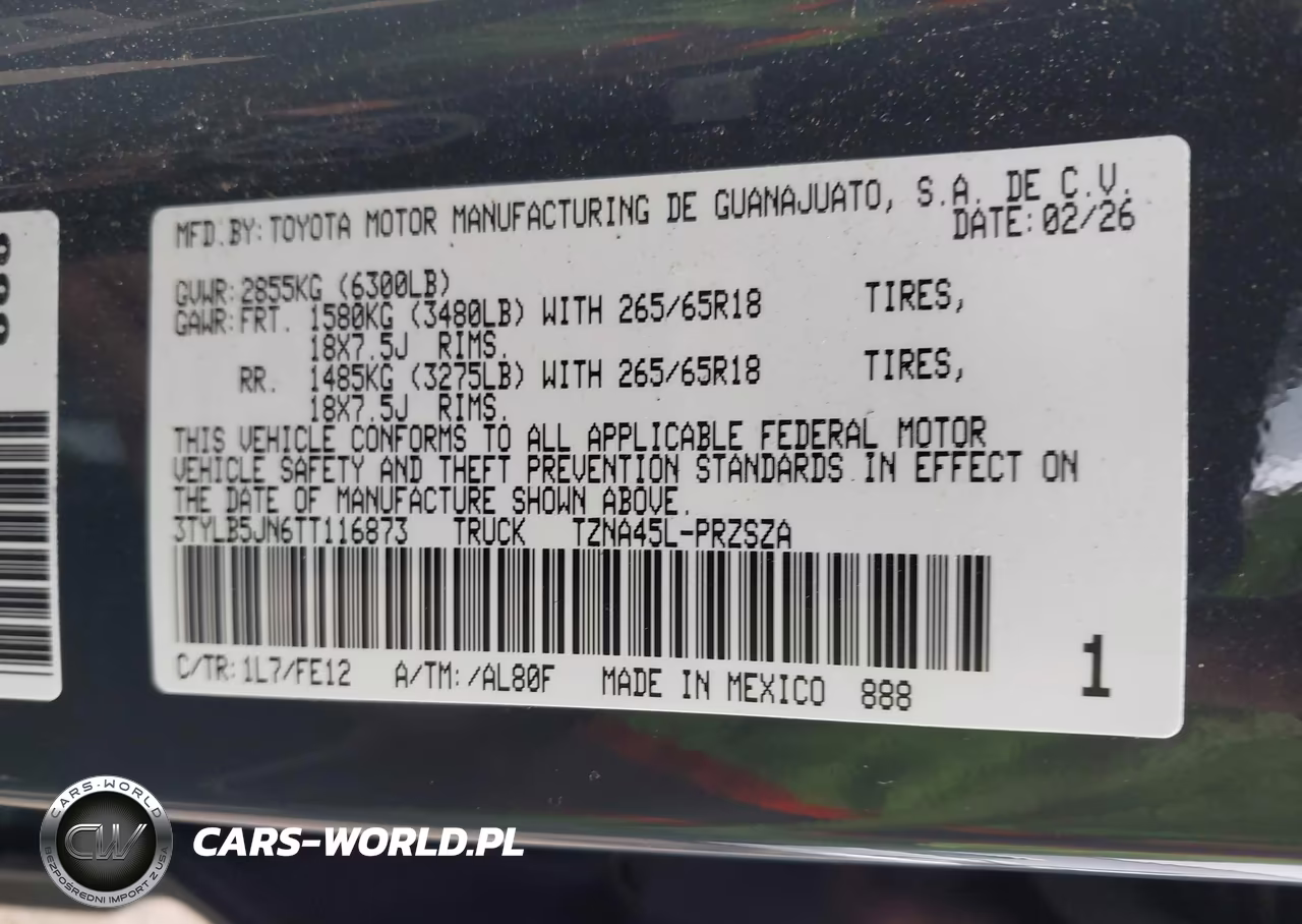 2026 Toyota Tacoma VIN:3TYLB5JN6TT116873 - 9