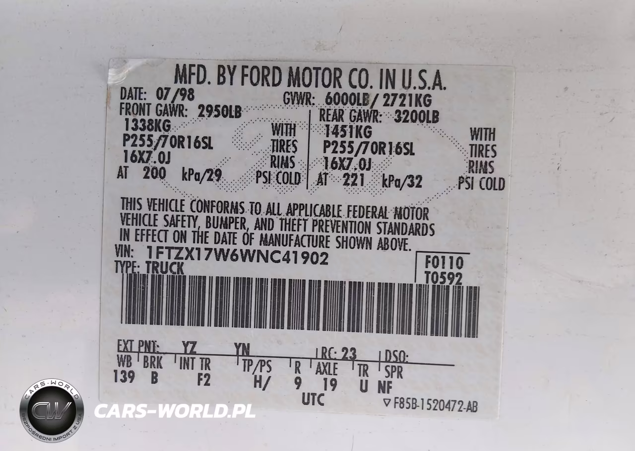 1998 Ford F-150 Lariat-Standard-Xl-Xlt VIN:1FTZX17W6WNC41902 - 9