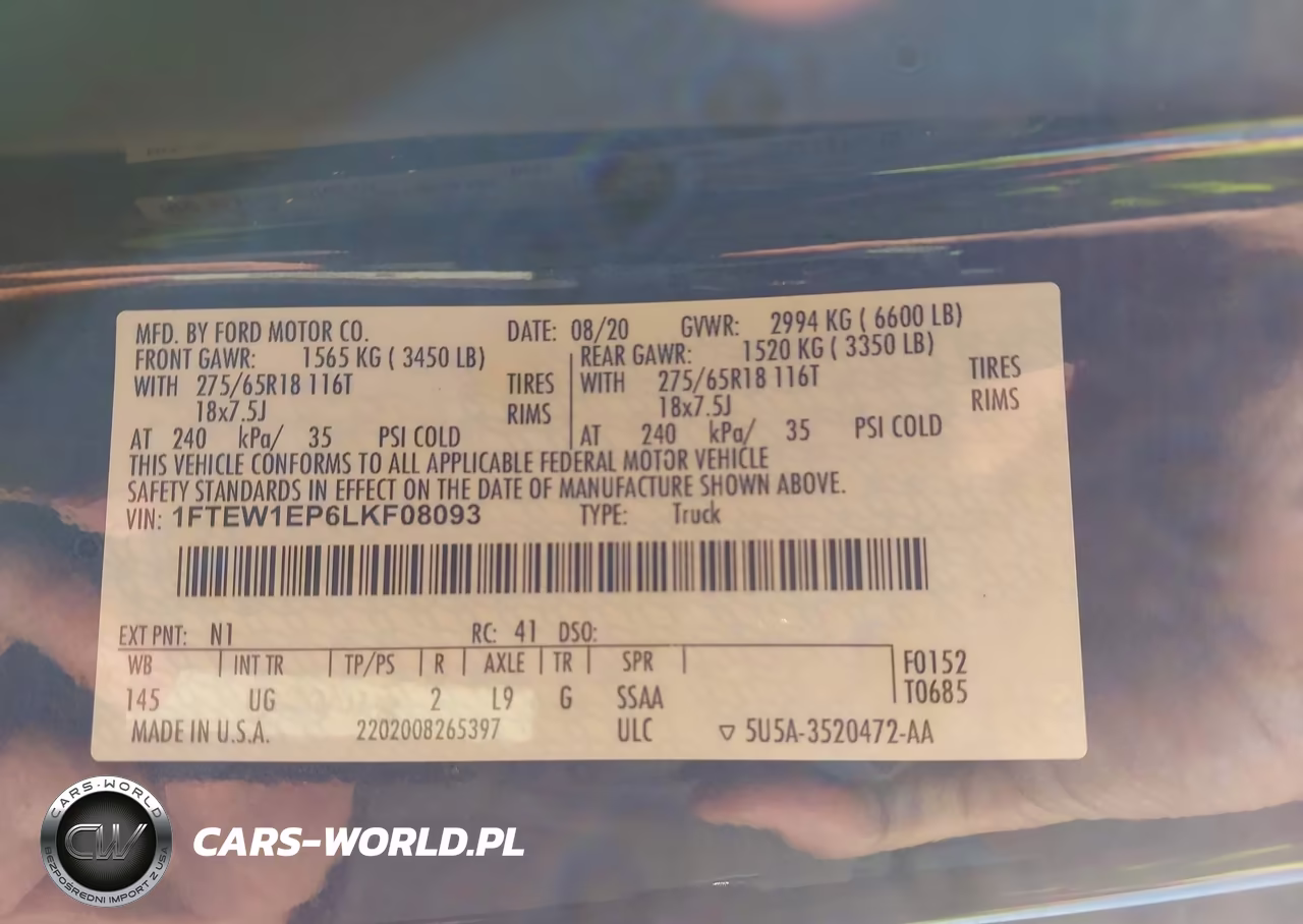 2020 Ford F-150 Xlt VIN:1FTEW1EP6LKF08093 - 9
