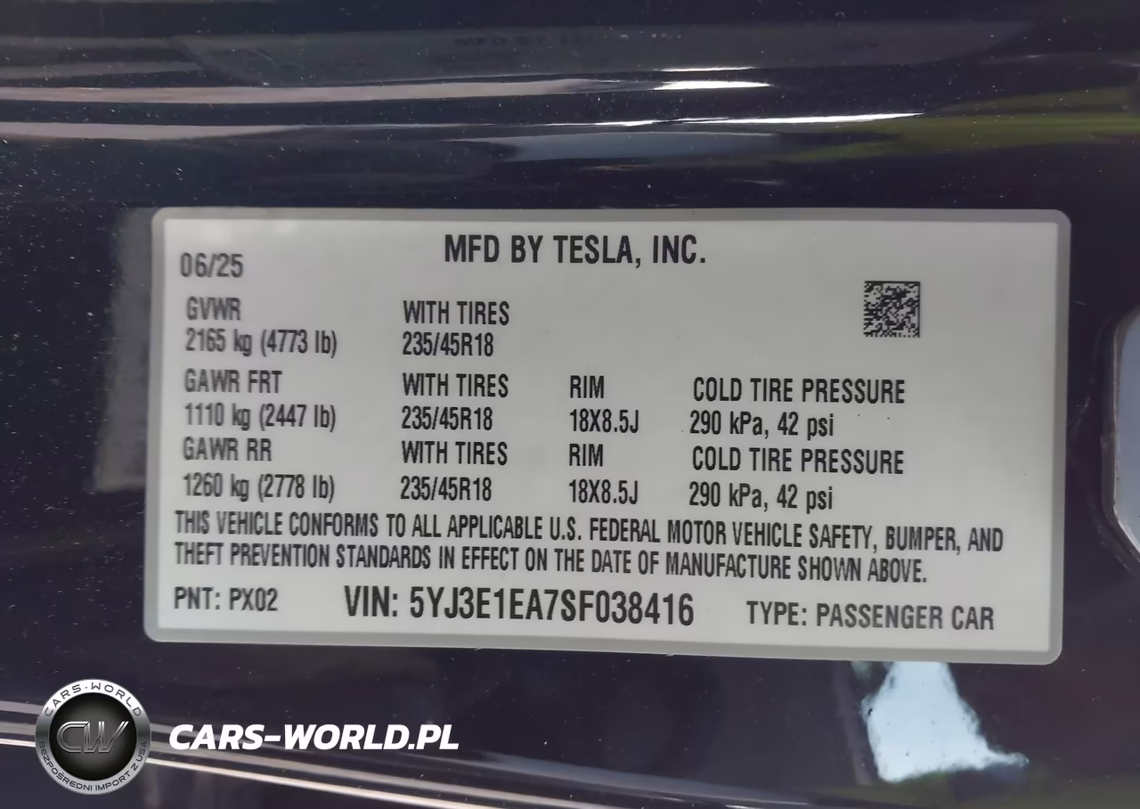 2025 Tesla Model 3 Long Range Rear-Wheel Drive-Standard Rear-Wheel Drive VIN:5YJ3E1EA7SF038416 - 9