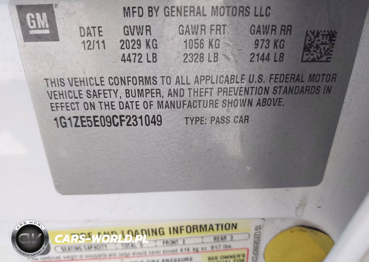 2012 Chevrolet Malibu 1Lz VIN:1G1ZE5E09CF231049 - 9