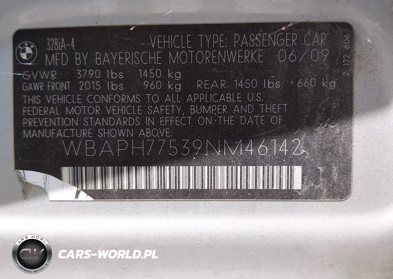 2009 BMW 328I VIN:WBAPH77539NM46142 - 9