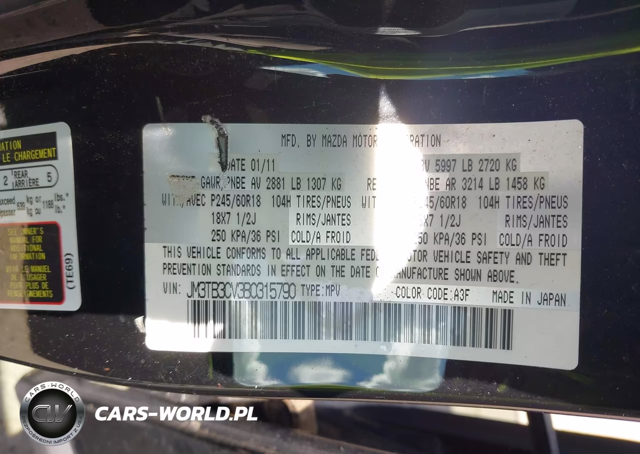 2011 Mazda Cx-9 Touring VIN:JM3TB3CV3B0315790 - 9