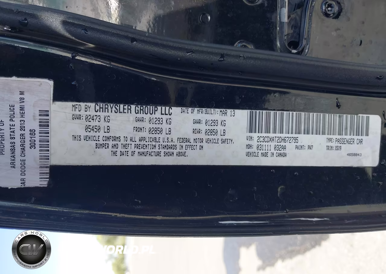 2013 Dodge Charger Police VIN:2C3CDXAT2DH672795 - 9