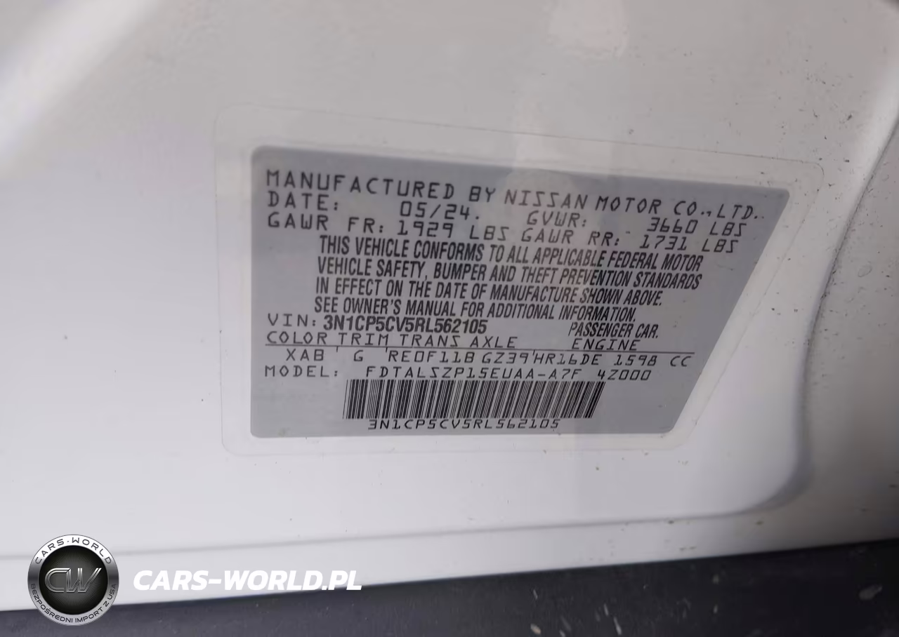 2024 Nissan Kicks Sv Xtronic Cvt VIN:3N1CP5CV5RL562105 - 9