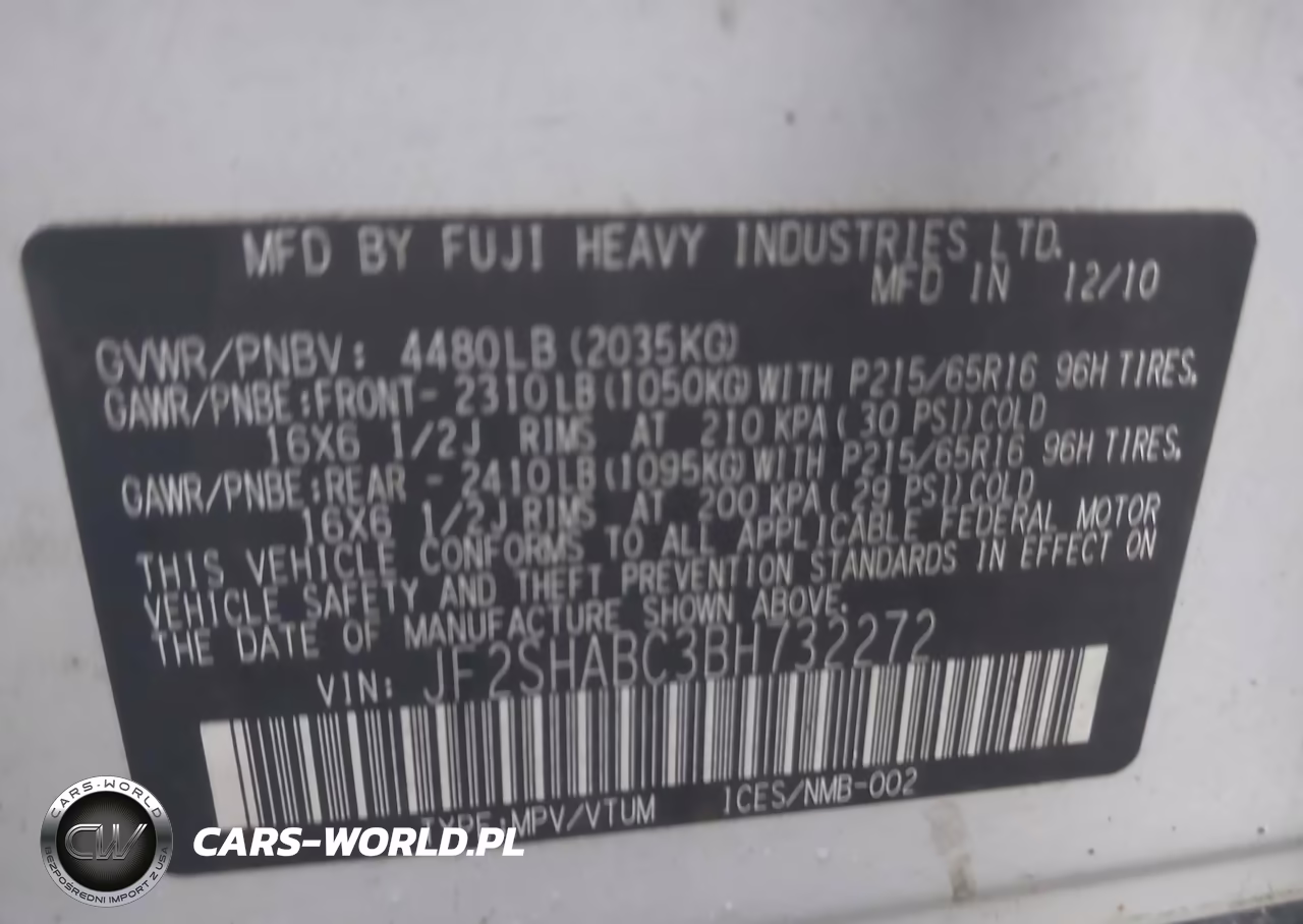 2011 Subaru Forester 2.5X VIN:JF2SHABC3BH732272 - 9