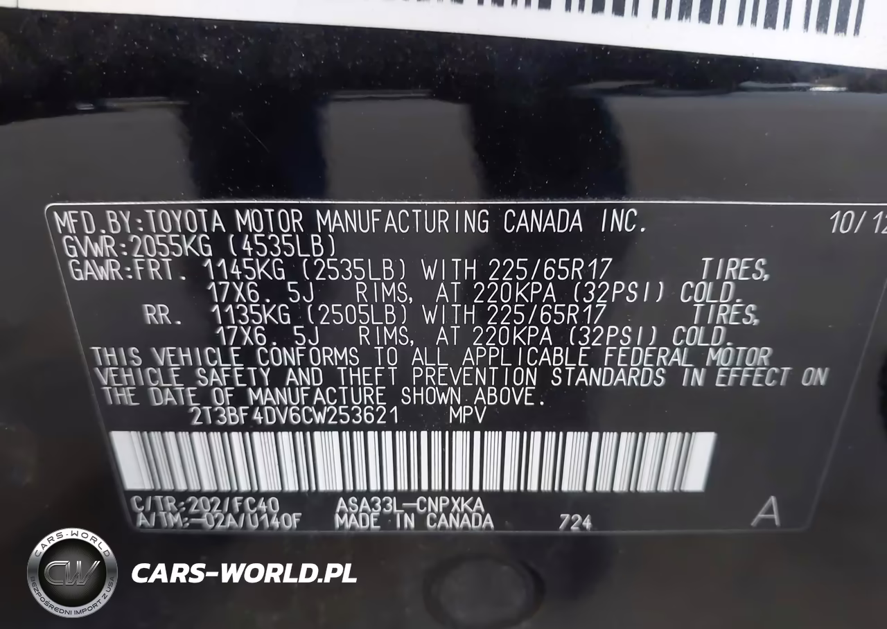 2012 Toyota Rav4 VIN:2T3BF4DV6CW253621 - 9