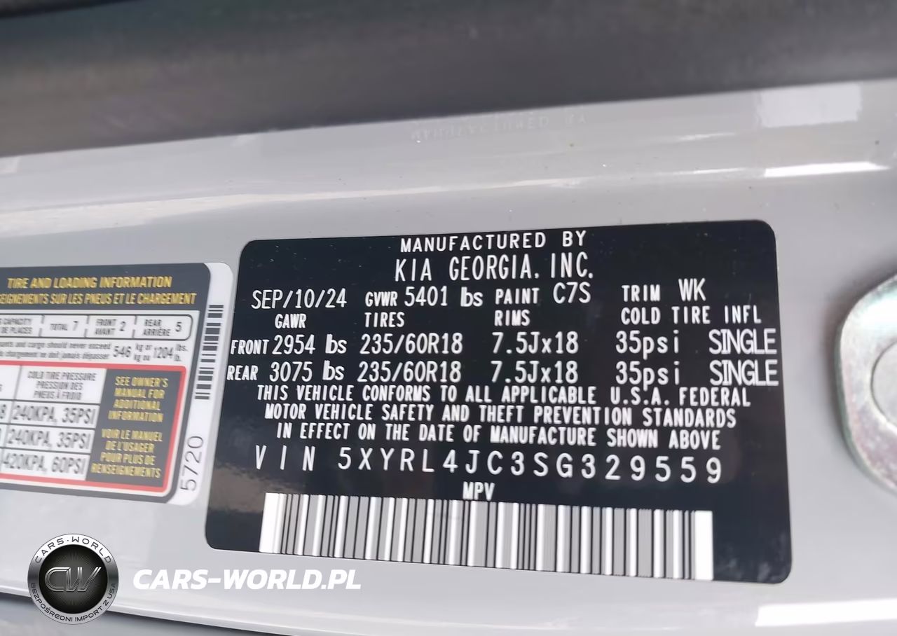 2025 Kia Sorento S VIN:5XYRL4JC3SG329559 - 9