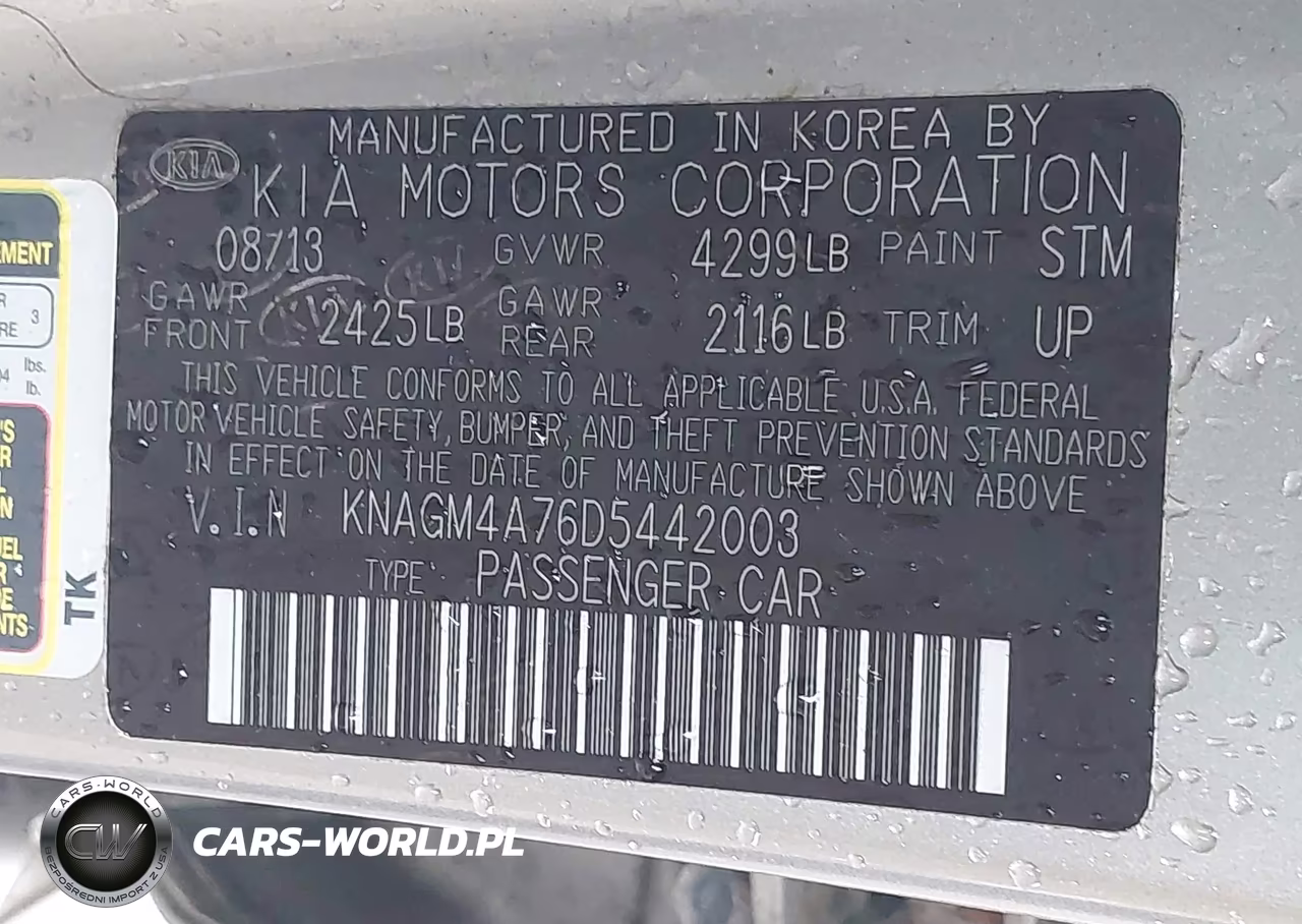 2013 Kia Optima Lx VIN:KNAGM4A76D5442003 - 9