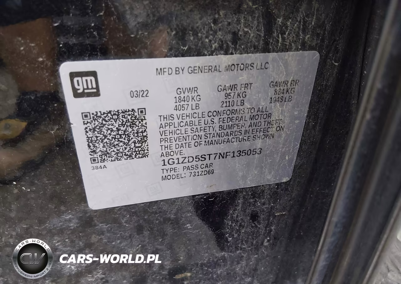 2022 Chevrolet Malibu Fwd Lt VIN:1G1ZD5ST7NF135053 - 9
