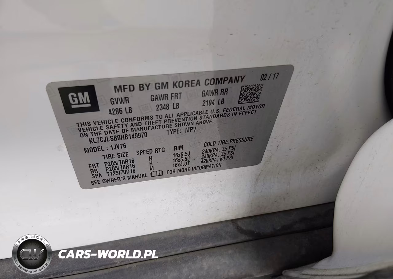 2017 Chevrolet Trax Lt VIN:KL7CJLSB0HB149970 - 9