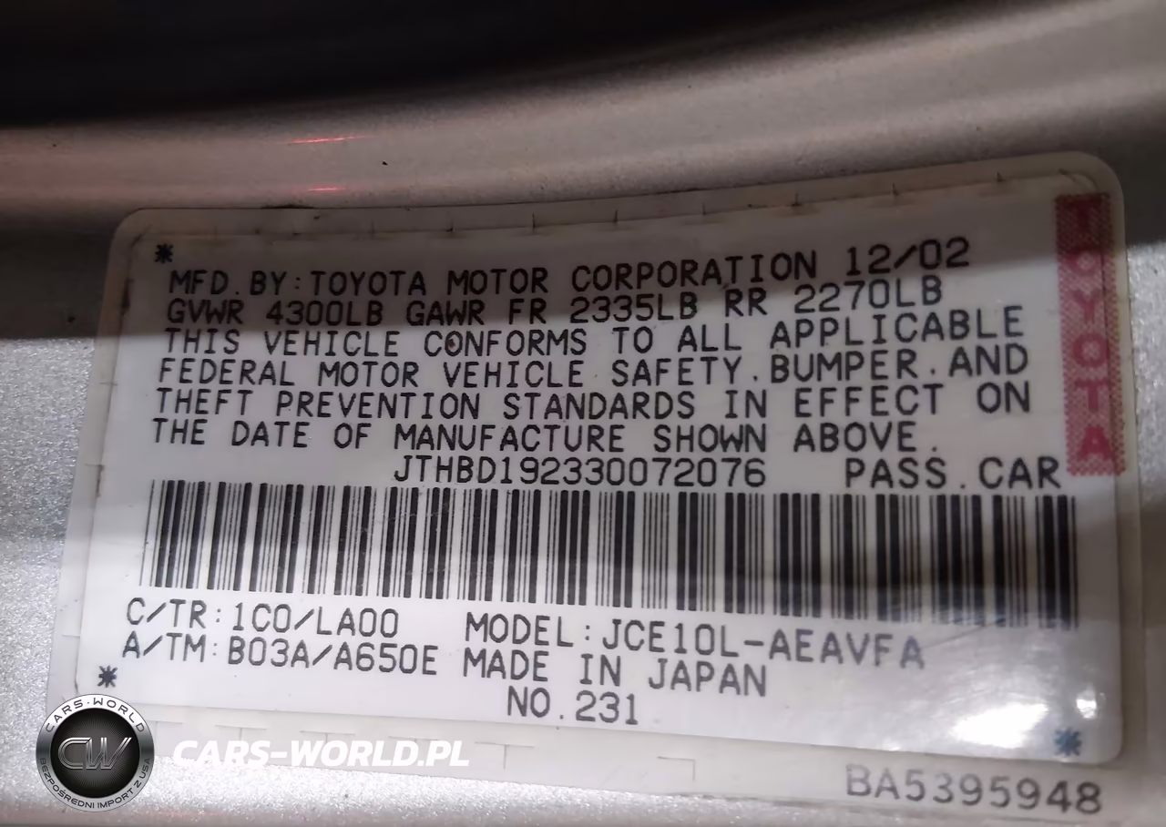 2003 Lexus Is 300 VIN:JTHBD192330072076 - 9