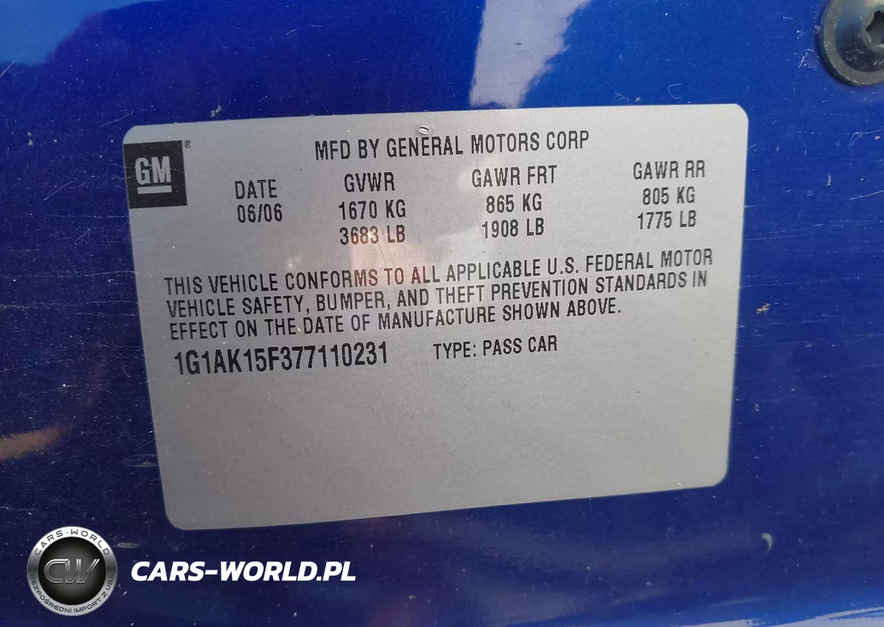 2007 Chevrolet Cobalt Ls VIN:1G1AK15F377110231 - 9