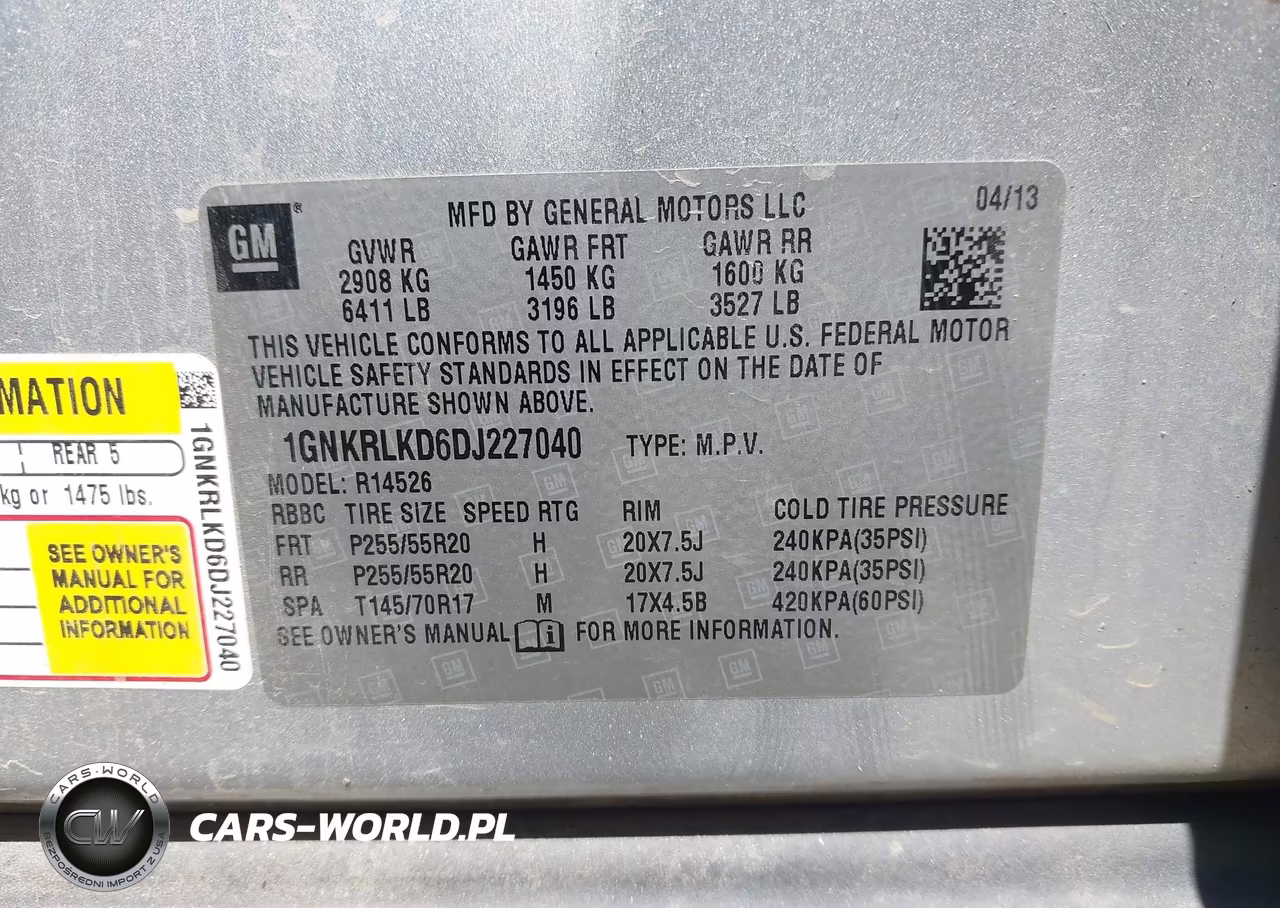 2013 Chevrolet Traverse Ltz VIN:1GNKRLKD6DJ227040 - 9