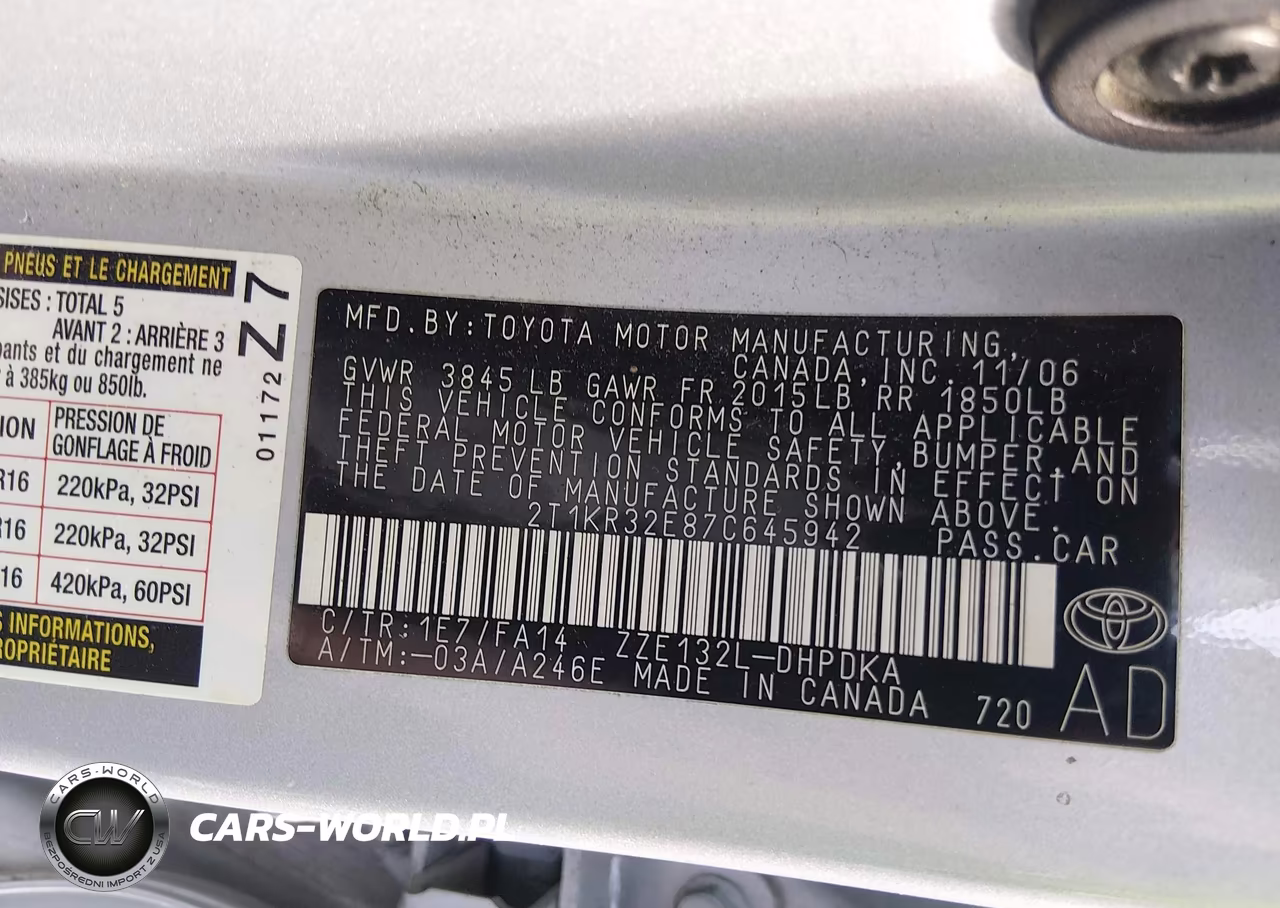 2007 Toyota Matrix VIN:2T1KR32E87C645942 - 9