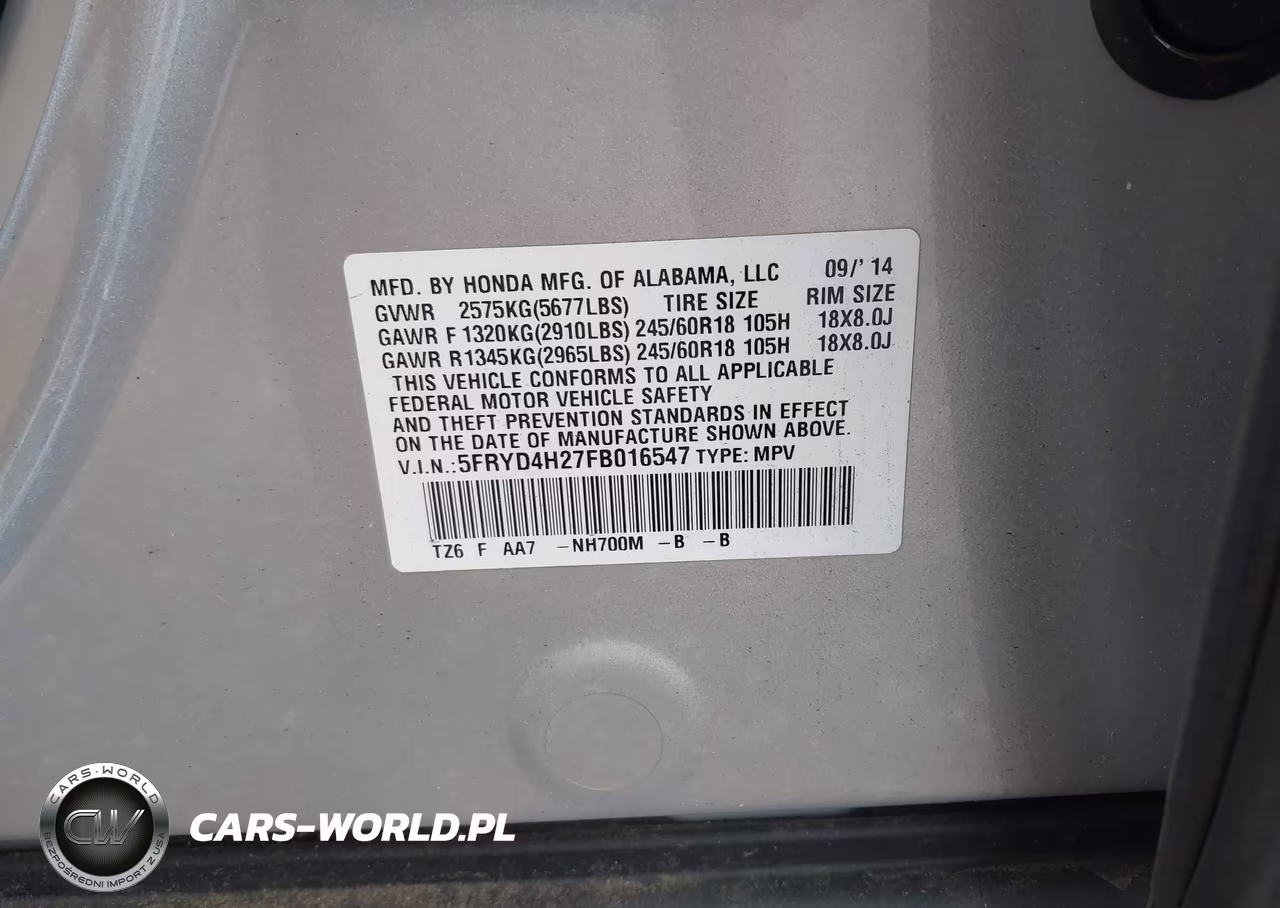 2015 Acura Mdx VIN:5FRYD4H27FB016547 - 9