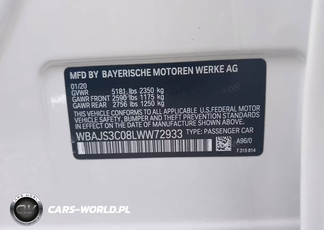 2020 BMW 540I xDrive VIN:WBAJS3C08LWW72933 - 9