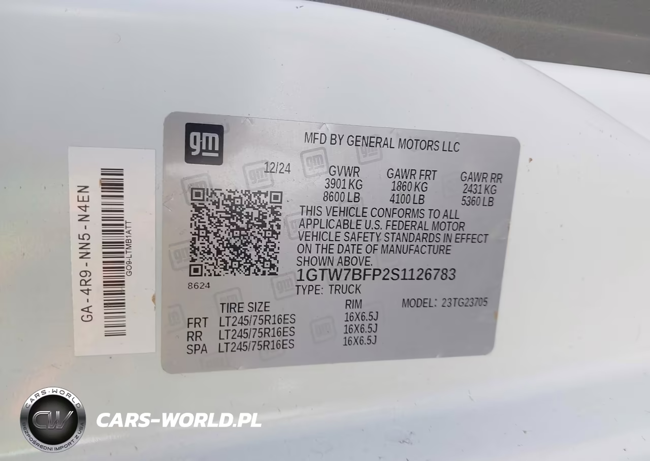 2025 GMC Savana Cargo Rwd 2500 Extended Wheelbase Work Van VIN:1GTW7BFP2S1126783 - 9