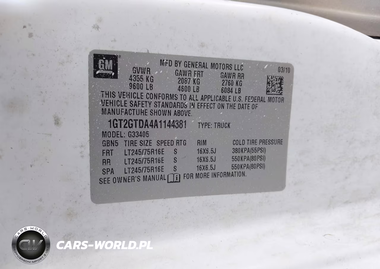 2010 GMC Savana 3500 Work Van VIN:1GT2GTDA4A1144381 - 9