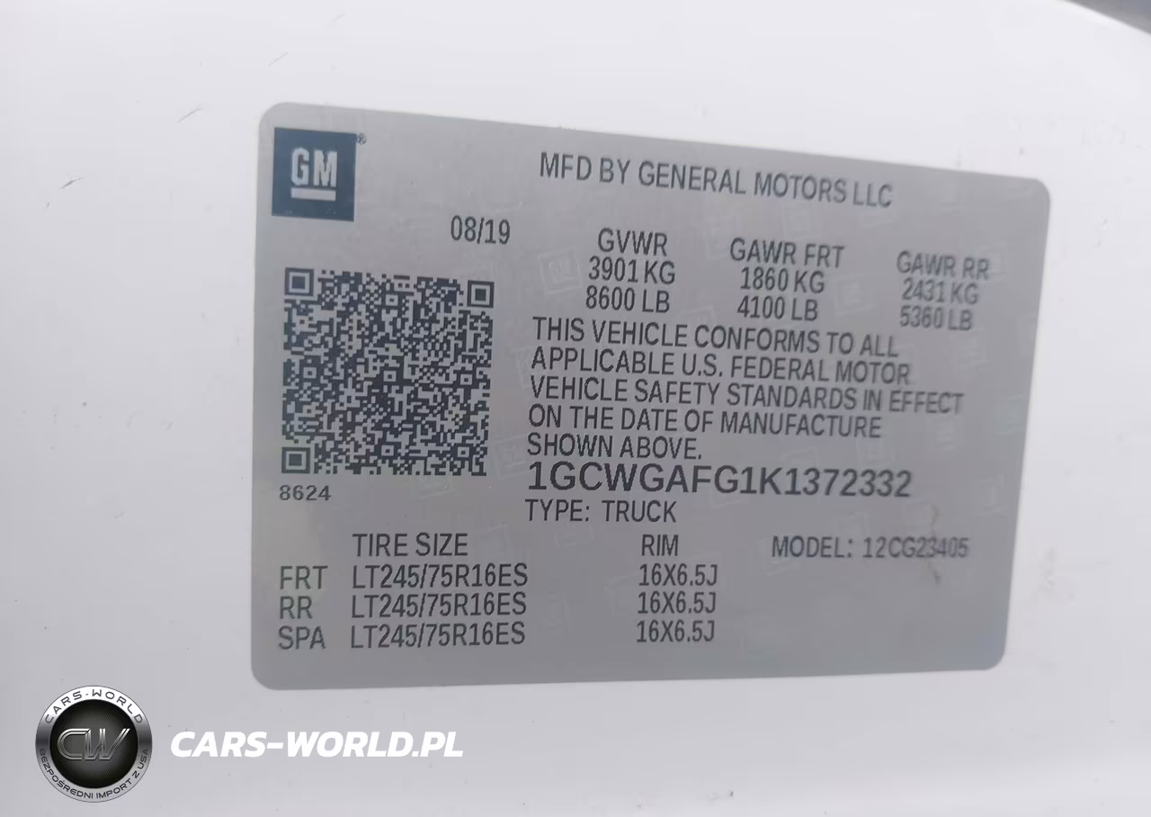 2019 Chevrolet Express 2500 Work Van VIN:1GCWGAFG1K1372332 - 9
